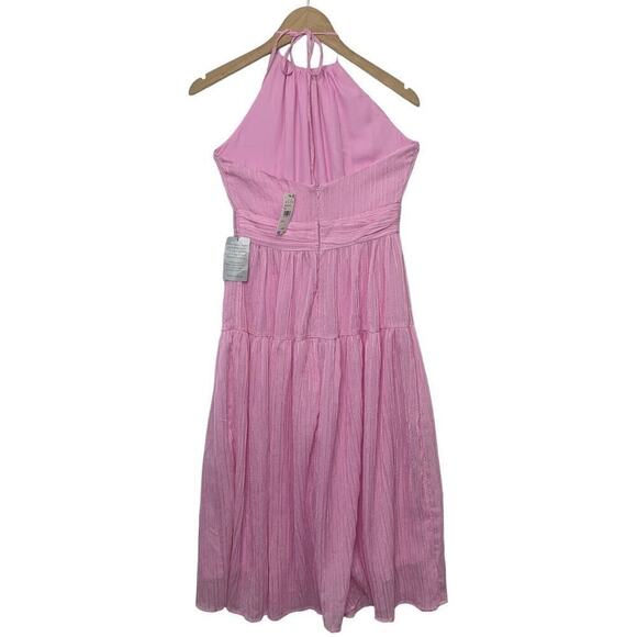 ASTR The Label Pink Tiered Gauze Halter Dress Womens Size Small NWT $138 - Picture 8 of 10